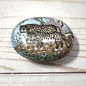Empress Arts Leopard Artsy Trinket Box 2.75” x 2.14” x 1.5”